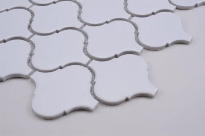 High Quality Indoor Facades White Color Kitchen Backsplash Lantern Shape Glazed Ceramic Mosaic Tile