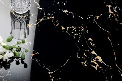 Marble Look Polished Porcelain Tile Black and White 600*600 From Foshan