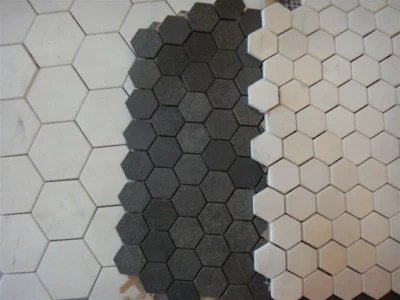 Hexagon Bianco Carrara Marble Mosaic Tiles Polished &amp; Honed for Bathroom