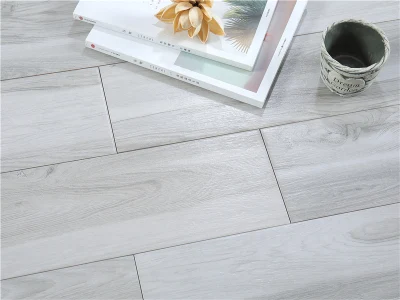 Modern Dining Hall Floor Anti-Microbial Grey Ceramic Wood Tile