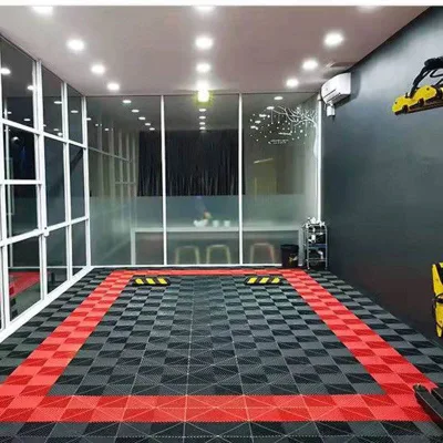 40X40X1.8cm Anti Slip Interlocking PP Plastic Garage Floor Tiles for Car Washing Basement Swimming