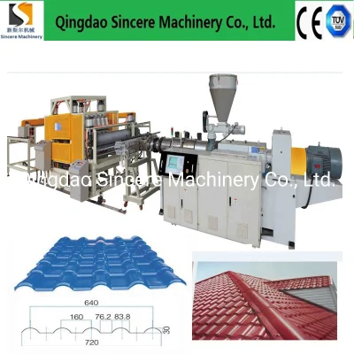 PVC Resin Composite Glazed Roofing Tile Extrusion Line, PVC Bamboo Tile Extruding Production Line 880mm 1050mm