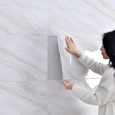 Self-Adhesive Wallpaper Bathroom Kitchen Wall Tiles 3D Tile Sticker Waterproof Peel and Stick