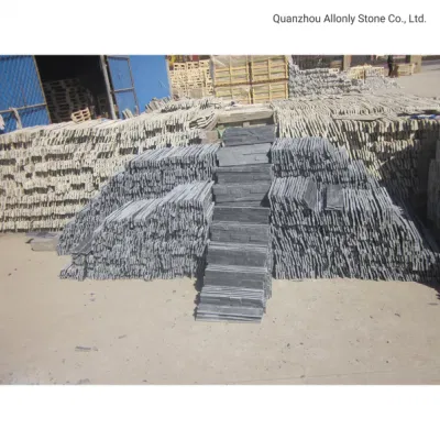 China Cheap Black Slate Culture Stone Tile for Decorative Exterior Wall Cladding Panels