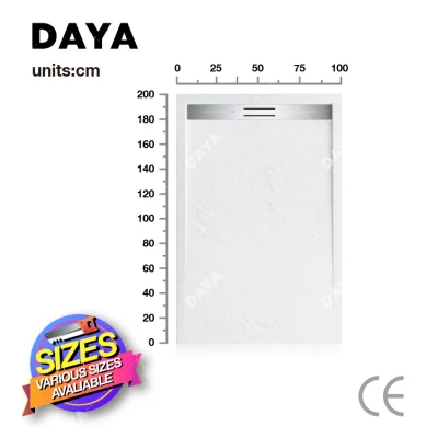 Customized Rectangular Shaped Tile Ready Stone Resin Black Shower Tray