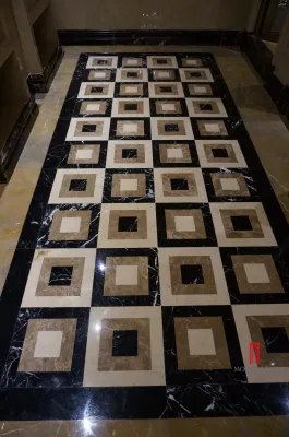 Luxury Villa Waterjet Flooring Tile Marble Inlay Tile Bathroom Floor Tile Medallion