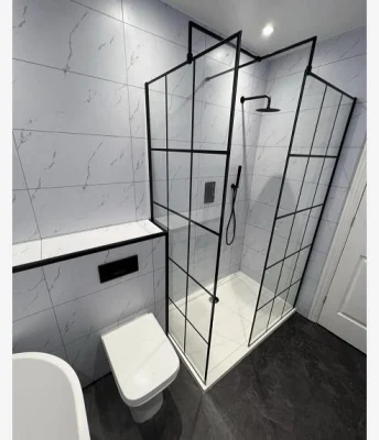 600mm Width White Marble Tile Effect Cutline PVC Shower Bathroom Wall Cladding Panel