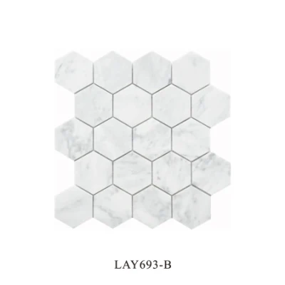 Home Restaurant Hotel Project Grey Marble Hexagon Mosaic Bathroom Tile