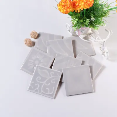 4X4 Inch Glossy White Pattern Wall Tiles Wholesale Factory Bathroom Tiles