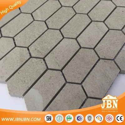 Grey Mix Color Processing Hexagon Porcelain Tile Mosaic for Bathroom Shower Wall Tile (W955013)