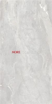 Modern Style Home Office Design Light Gray Marble Look Large Porcelain Floor Tiles