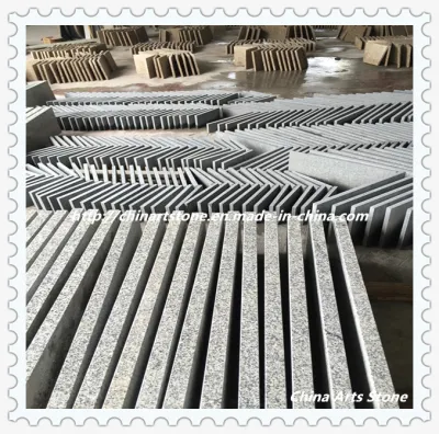 Chinese Golden Grey and White Flamed Bush-Hammered Granite Floor Tile