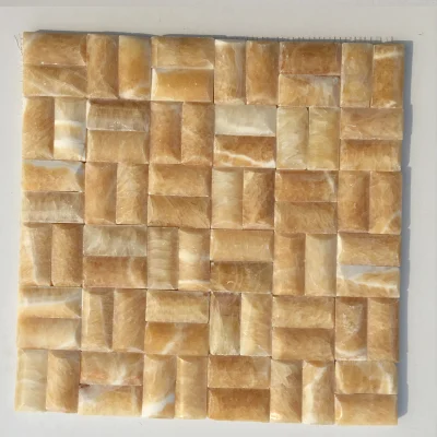 Yellow Marble Onyx Mosaic for Flat, Hexagon, Chevron, Lantern, Rhomboid Shape