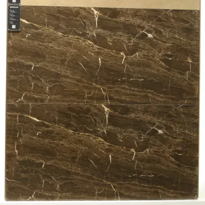 High Glossy Dark Color Porcelain Tile Anti Slip Marble Effect