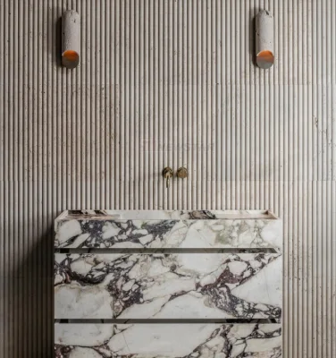 Vintage Style Wholesale Stone Cladding Interior Wall Fluted Marble Tile Travertine Customize Tile Marble for Indoor Wall Paving