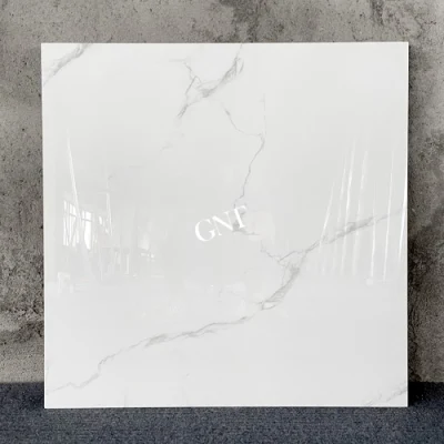 60X60 White Calacatta Marble Polished Floor Tiles Full Body Shiny Kitchen Floor Wall Tiles Foshan