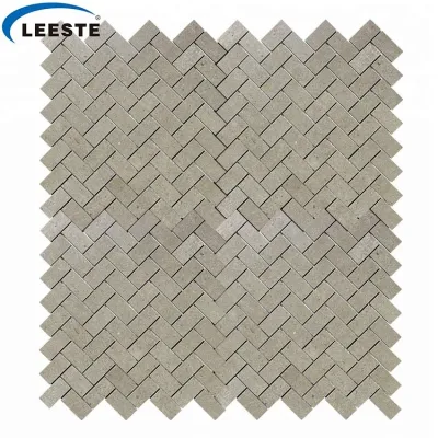 Floor Decoration Herringbone Pattern Cinderella Grey Marble Mosaic Tiles