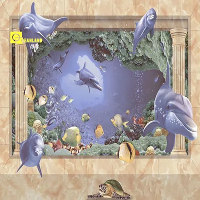 New Seaword 3D Ceramic Wall Tile in Bathroom