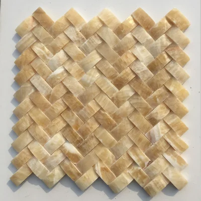 Yellow Marble Onyx Mosaic for Flat, Hexagon, Chevron, Lantern, Rhomboid Shape