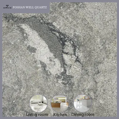 Factory Price Fashion Black Quartz Stone Floor Tile Kitchen Tile Bathroom Tile in China Supplier on Building Material