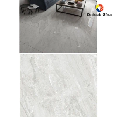 White Simple Rock Slab Pattern Tiles for Living Room