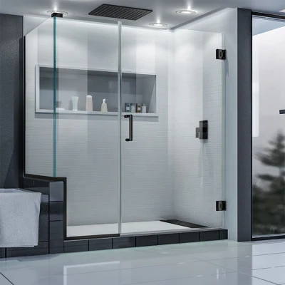 Wholesale Tempered Glass Designed Semi-Framed Bathroom Products Sliding Shower Door Glass Enclosure