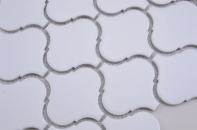 High Quality Indoor Facades White Color Kitchen Backsplash Lantern Shape Glazed Ceramic Mosaic Tile