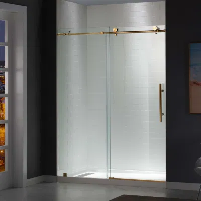 Wholesale Tempered Glass Designed Semi-Framed Bathroom Products Sliding Shower Door Glass Enclosure