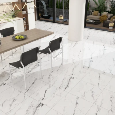 Gnt 600X600 White Marble Flooring Floor Tiles Ceramic Glazed Polished Porcelain Tiles