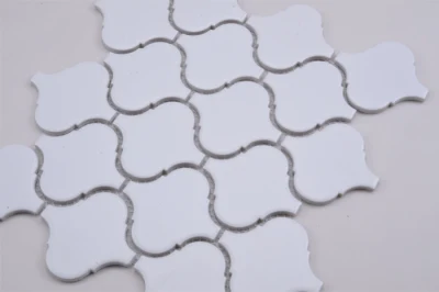 High Quality Indoor Facades White Color Kitchen Backsplash Lantern Shape Glazed Ceramic Mosaic Tile