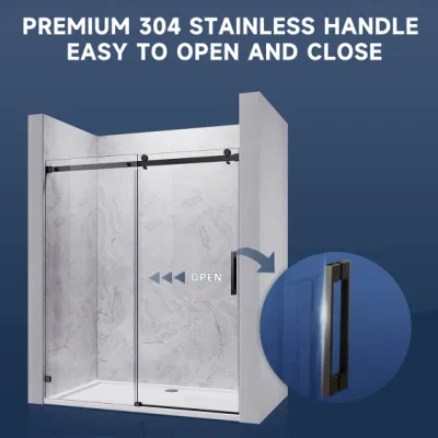 High Quality Custom Bathroom Walk-in Aluminum Alloy Frame Glass Shower Door