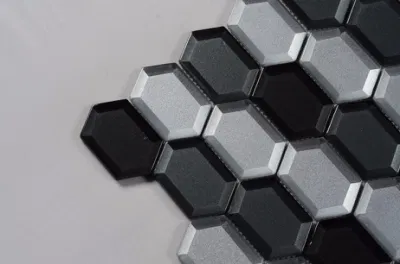 Decorative Commercial Kitchen Backsplash Silver Glass Mosaic Tile