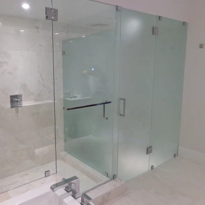 China Wholesale Decoration Bathroom Furniture Frameless Shower Enclosure Door with Stainless Steel Profile
