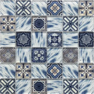 Home Builder Remodel Features Inkjet Glass Mosaic Wall Tiles