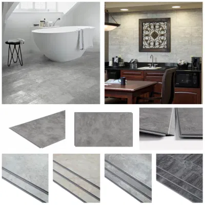 China Manufacturer 12&quot;X24&quot; Commercial PVC Vinyl Spc Click Flooring Marble Plastic Sheet Bathroom Floor and Wall Tile