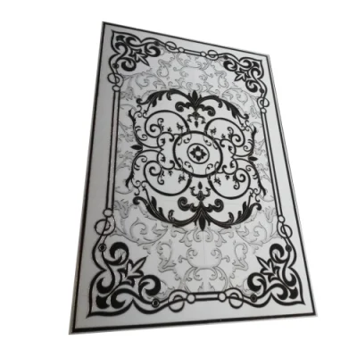 Fashion Design Crystal Surface Polished Decorative Golden Carpet Porcelain Floor Tile with Flower Texture for Villa House Hotel