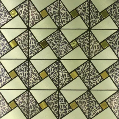 Peel and Stick Tile Backsplash Stick on Kitchen Wall Decor Aluminum Surface Metal Mosaic Wall Sticker