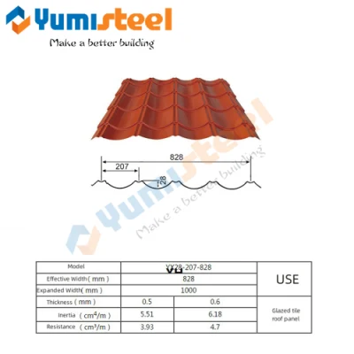 Color Steel Tile Steel Structure Building Material Color Coated Galvanized Iron Metal Roof/Wall Panel Color Galvanized PPGI Retro Glazed Tile