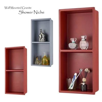 High Quality Waterproof Wall Installation Inserted Bathroom Storage Stone Shelf Niche