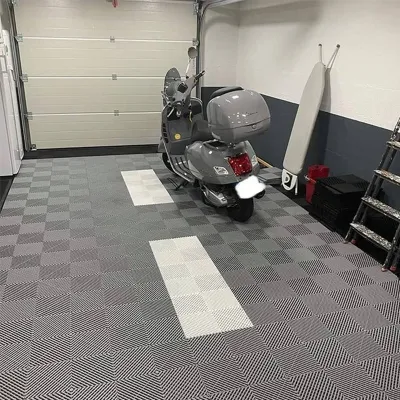 Car Tinting Shop Flooring Tiles 400*400*18mm Vented Drainage Garage Basement Plastic Floor Interlocking Tiles