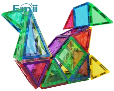 Emii Kids 100PCS Magnet Building Blocks Toys Set 3D Educational Magnetic Tiles