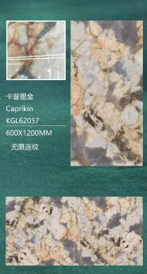 Modern 600 X 1200 mm Foshan New Building Material Vitrified K Line Golden Silver Ceramic Glazed Porcelain Polished Floor Wall Tiles
