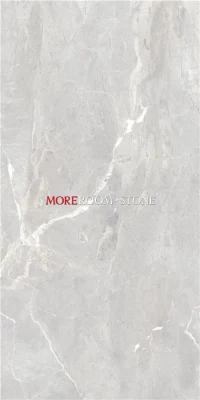Modern Style Home Office Design Light Gray Marble Look Large Porcelain Floor Tiles