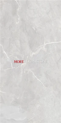 Modern Style Home Office Design Light Gray Marble Look Large Porcelain Floor Tiles
