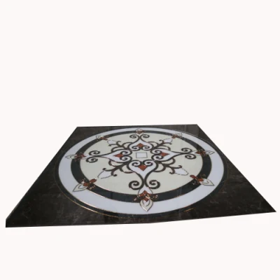 2023 Luxury Golden Black Glossy Polished Porcelain Tile Traditional Pattern Gold Plated Tile Carpet Puzzle Deco Wall Floor Tiles