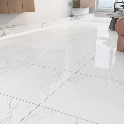 Cheapest 800 X800 Glossy High Gloss White Marble Polished Porcelain Floor Tile Made in China