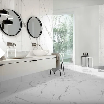 Foshan Ceramic White Glazed Polished Big Marble Look Tile Porcelanato Porcelain Tile