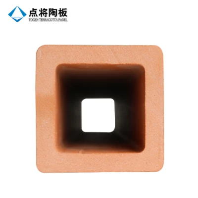 Togen Red Antique Terracotta Facade Panel with Square Louver Modern Design Wall Tile Building Material