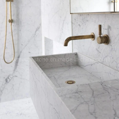 Carrara White Marble Tiles for Wall Table Countertop Floor Bathroom Kitchen Vanity