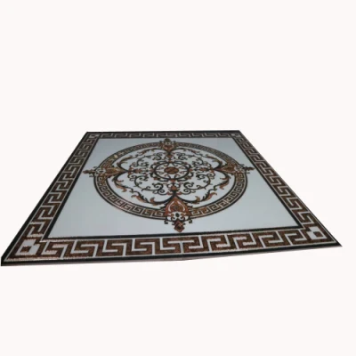 2023 Luxury Golden Black Glossy Polished Porcelain Tile Traditional Pattern Gold Plated Tile Carpet Puzzle Deco Wall Floor Tiles
